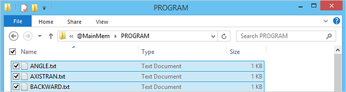 テキスト形式のプログラムを、fx-FD10 Proに転送する方法：画面例1