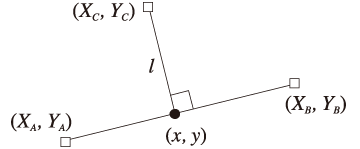 17.V-LINE：垂線と距離の計算：説明図1