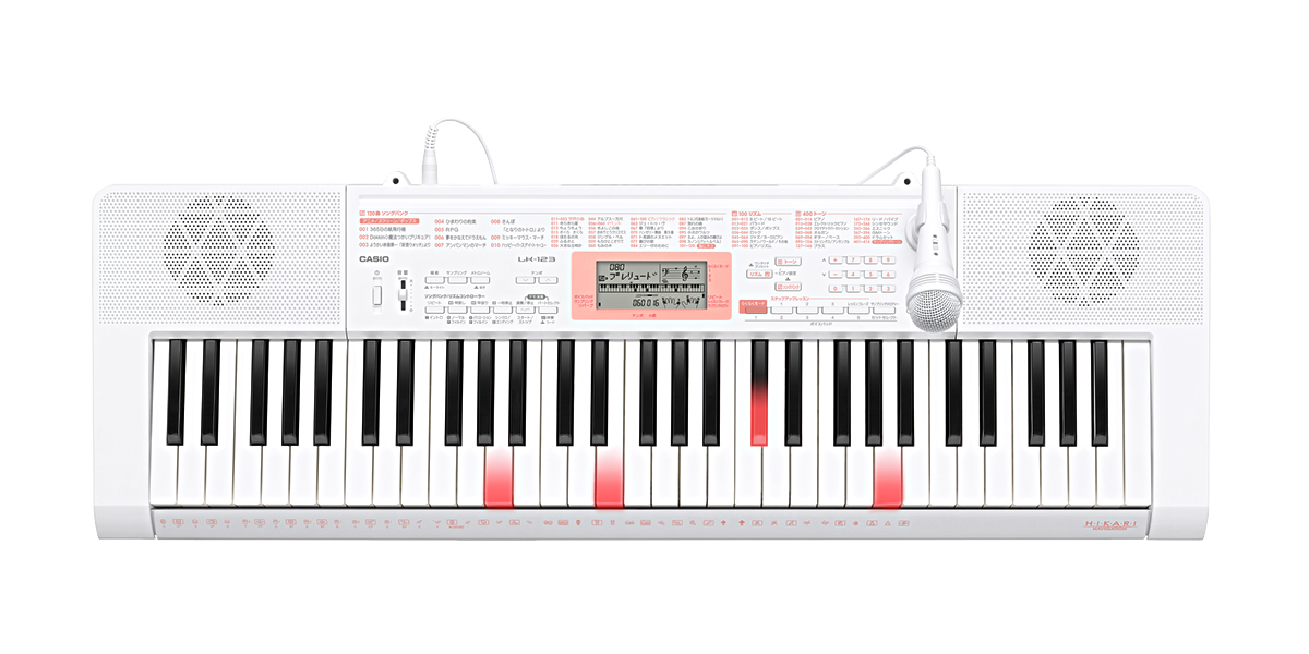 台付説明書付カシオ　LK123 光ナビゲーション 電子キーボード 電子ピアノ